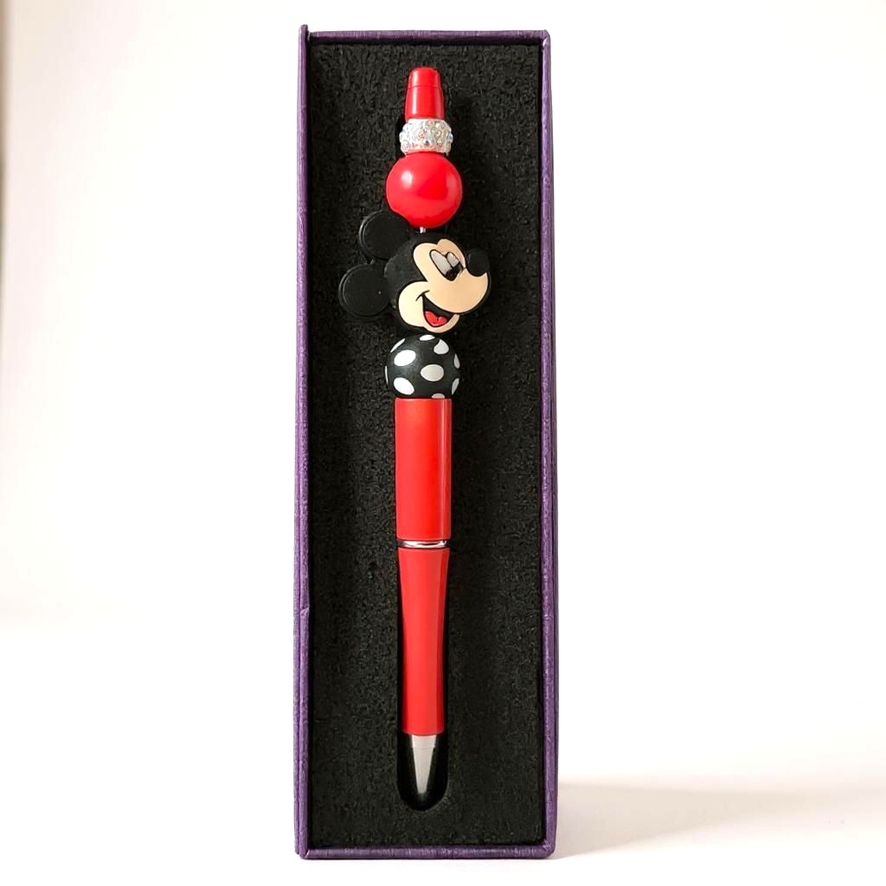 Limited Edition Mickey & Minnie Rhinestone Beaded Pen Set- Gift Box Included - Picture 5 of 13